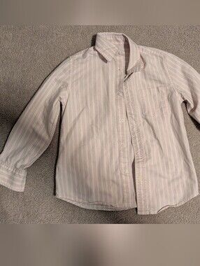 Crewcuts Light Pink Striped Button-Up Shirt 4-5y